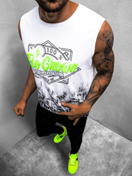 Balti vyriški marškinėliai be rankovių OZONEE JS/KS2085