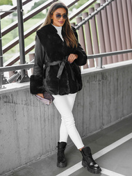 Juoda Moteriška Odinė Striukė OZONEE JS/11Z8079Z