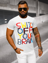 Balti vyriški marškinėliai OZONEE O/T125/1Z