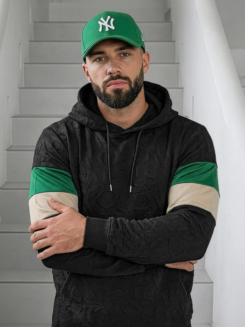 Juoda vyriškas džemperis su gobtuvu OZONEE JS/3B578