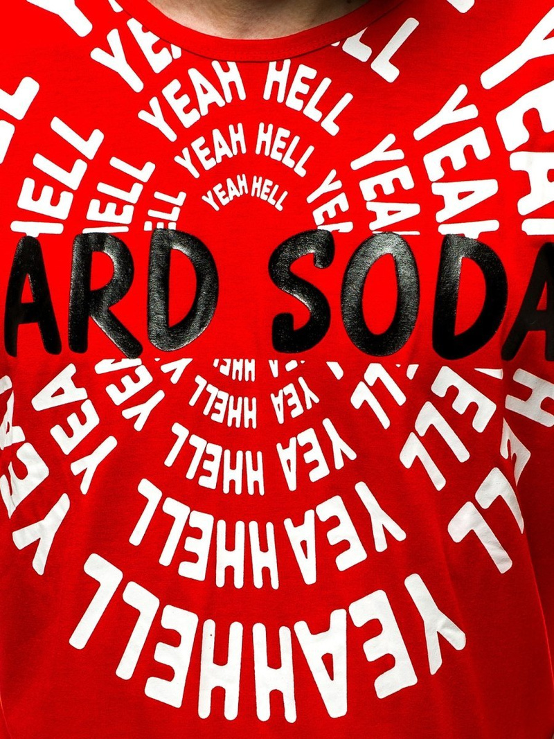 Raudoni vyriški marškinėliai OZONEE JS/KS1948Z