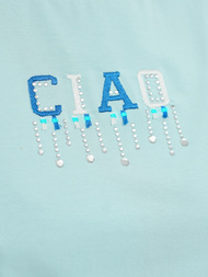 Šviesiai-mėlyni moteriški marškinėliai OZONEE JS/RJ77542