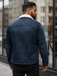 Granatinė vyriška džinso šerpas striukė OZONEE NB/MJ517BSZ