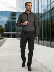 Juodi vyriški marškiniai OZONEE V/V184