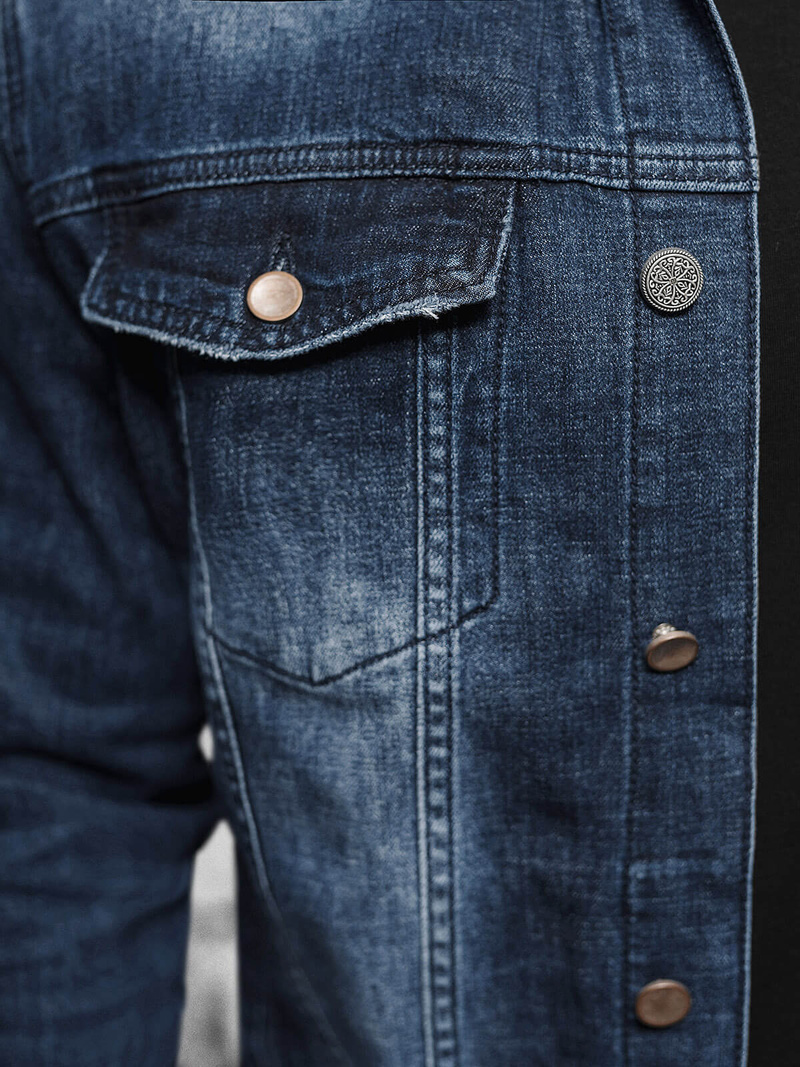 Tamsiai-mėlyna vyriška džinso šerpas striukė OZONEE NB/MJ516BSZ