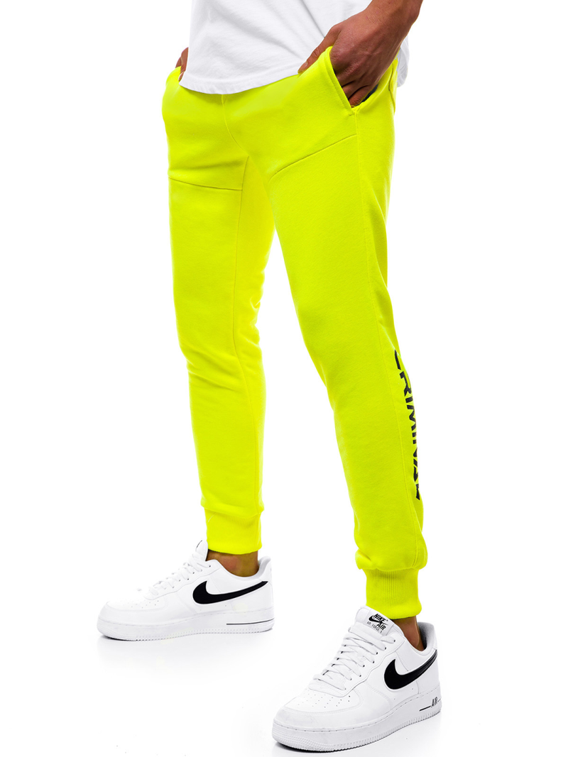 Geltonos vyriškos sportinės kelnės-NEON OZONEE G/11129