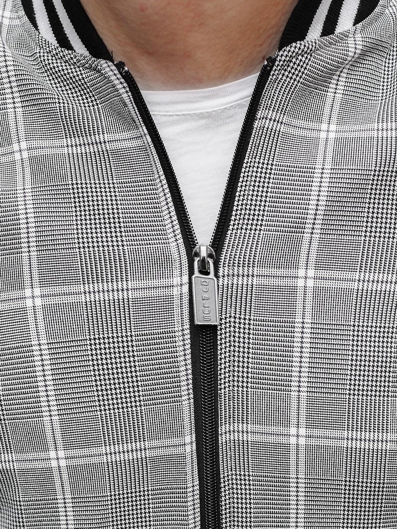 Pilkas vyriškas kostiumas - striukė ir chino kelnės OZONEE DJ/5548