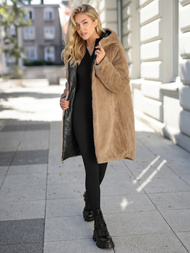 Juoda moteriška ilga žieminė striukė OZONEE JS/5M3352/392