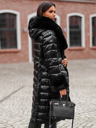 Juodi moteriška paltas OZONEE JS/5M3160/392Z