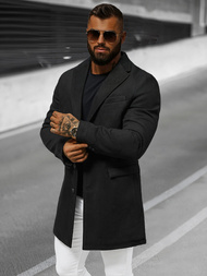 Juodas vyriškas paltas OZONEE JB/1047Z