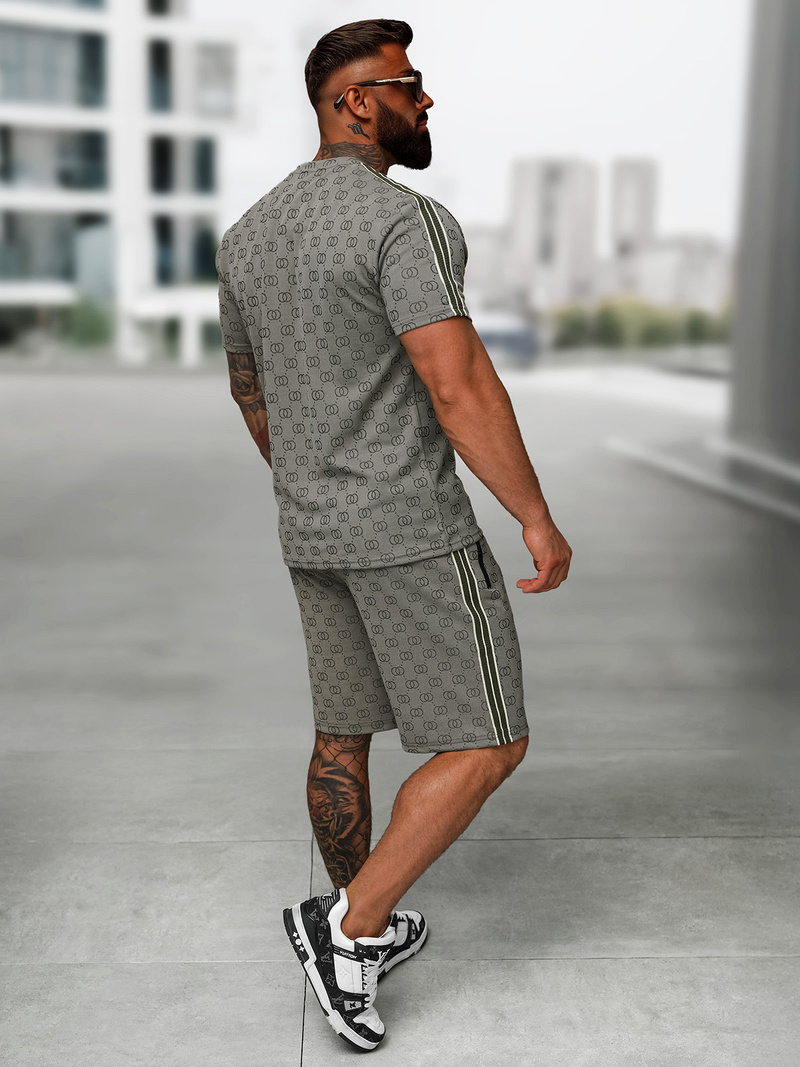 Tamsiai-pilkas vyriškas trumpas sportinio kostiumo komplektas OZONEE O/QQ1608AB