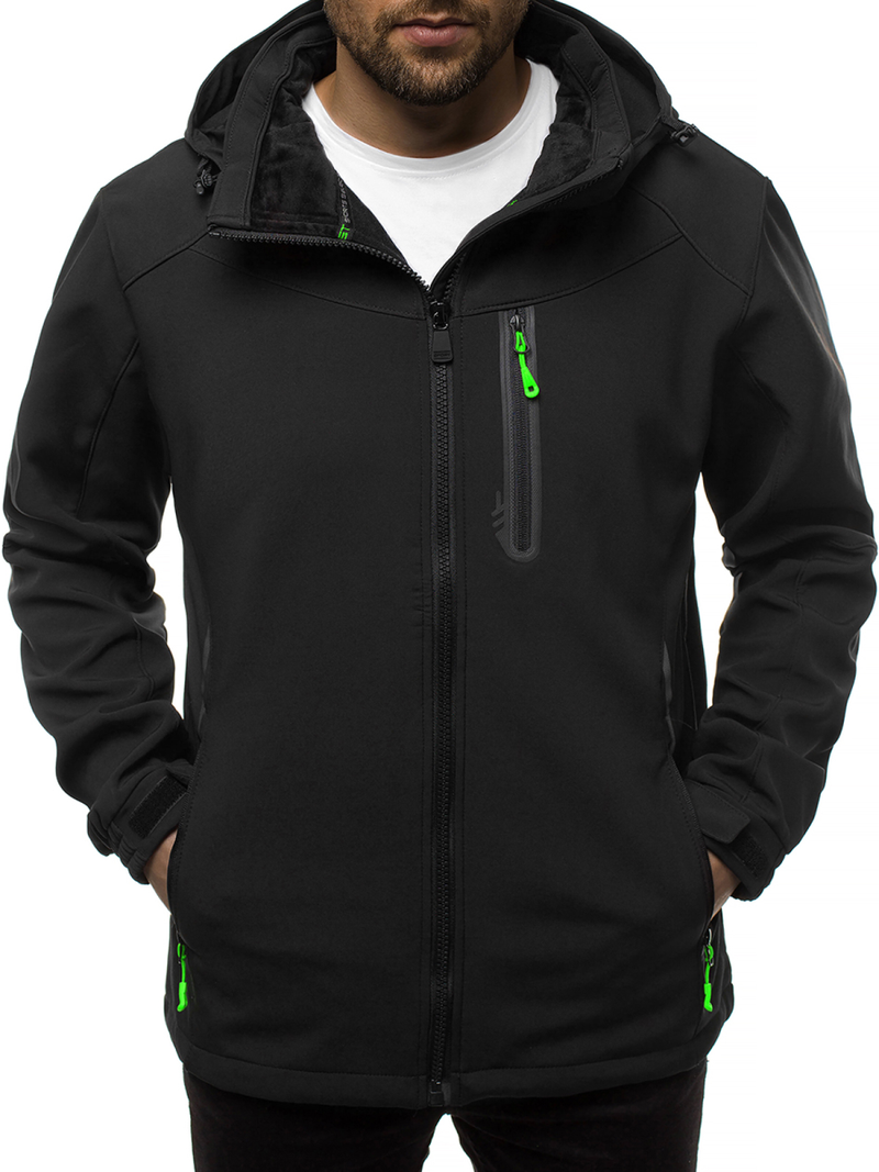 Juodai-Žalia vyriška softshelte striukė OZONEE GE/12269Z