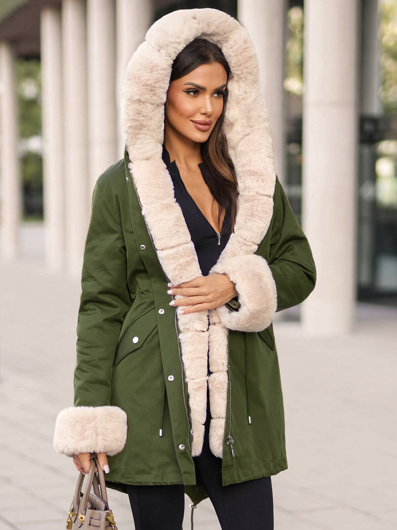 Žalia moteriška žieminė striukė OZONEE JS/M763/136Z