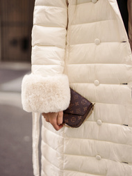 Smėlinis moteriška paltas OZONEE JS/5M3160/254/BZ