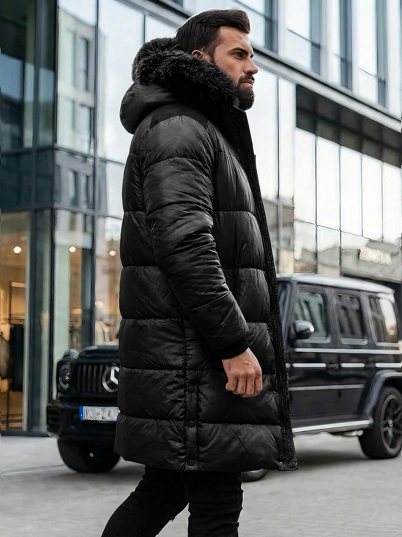 Juoda vyriška žieminė striukė OZONEE O/M800Z