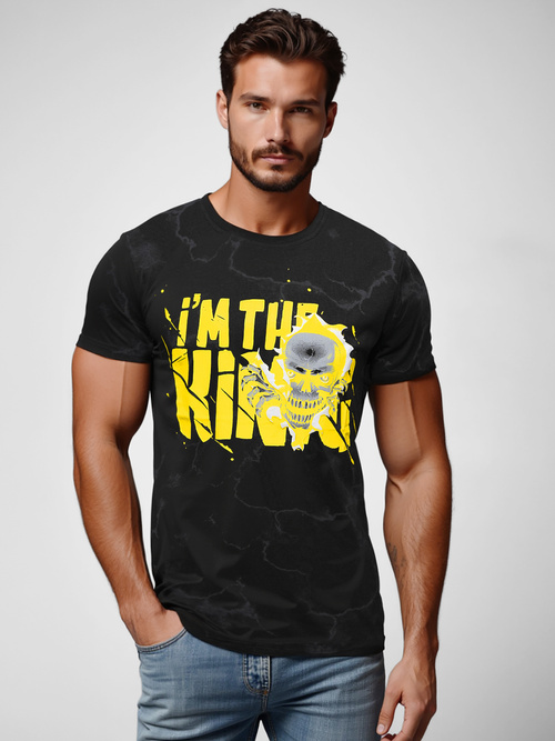 Juodi vyriški marškinėliai OZONEE JS/Y70028Z