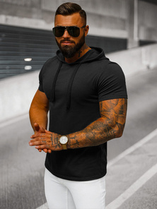 Juodi vyriški marškinėliai OZONEE JS/8T89/3