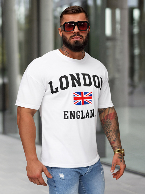 Baltas vyriški marškinėliai OZONEE JS/8B1373/1