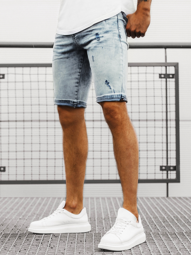 Šviesiai-Mėlyni Vyriški džinso šortai OZONEE B/55109