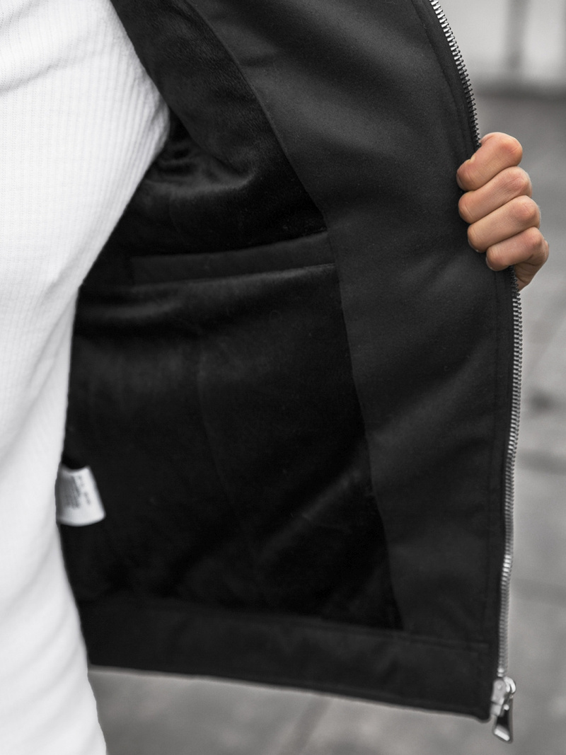 Pereinamojo laikotarpio juoda vyriška striukė OZONEE JS/M15501