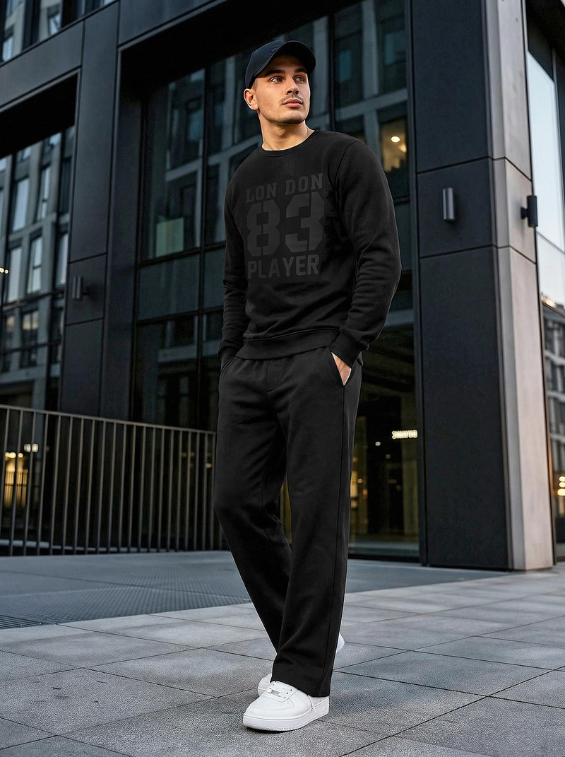 Juodas vyriškas džemperis OZONEE JS/8B1976/3