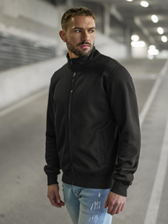 Juodas vyriškas džemperis su užtrauktuku OZONEE JS/2002Z