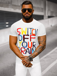 Balti vyriški marškinėliai OZONEE O/T125/1Z