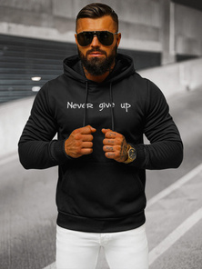 Juoda vyriškas džemperis su gobtuvu OZONEE JS/27B6512/3