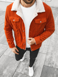 Oranžinė vyriška džinso striukė OZONEE JB/JP1179/3Z