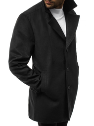 Juodas vyriškas paltas OZONEE N/5922Z 