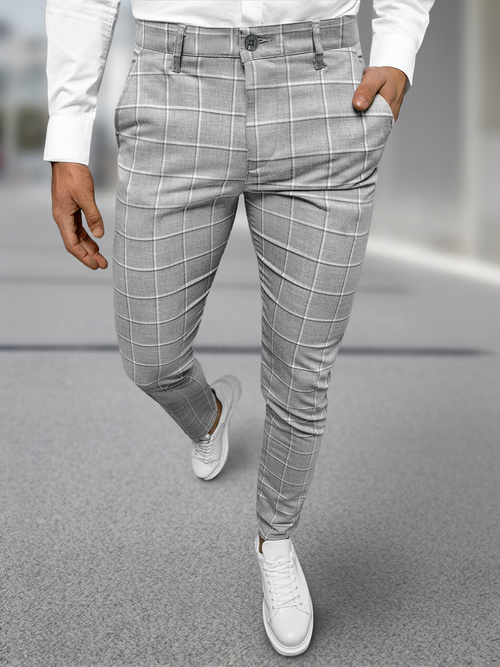 Pilkos vyriškos chino kelnės OZONEE DJ/5522Z