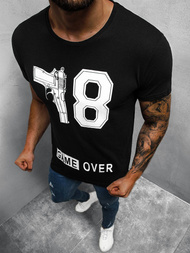 Juodi vyriški marškinėliai OZONEE O/1174Z