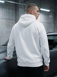 Baltas vyriškas džemperis su gobtuvu OZONEE JS/65B3907/1Z