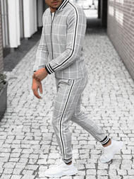 Pilkas vyriškas kostiumas - striukė ir chino kelnės OZONEE DJ/5548