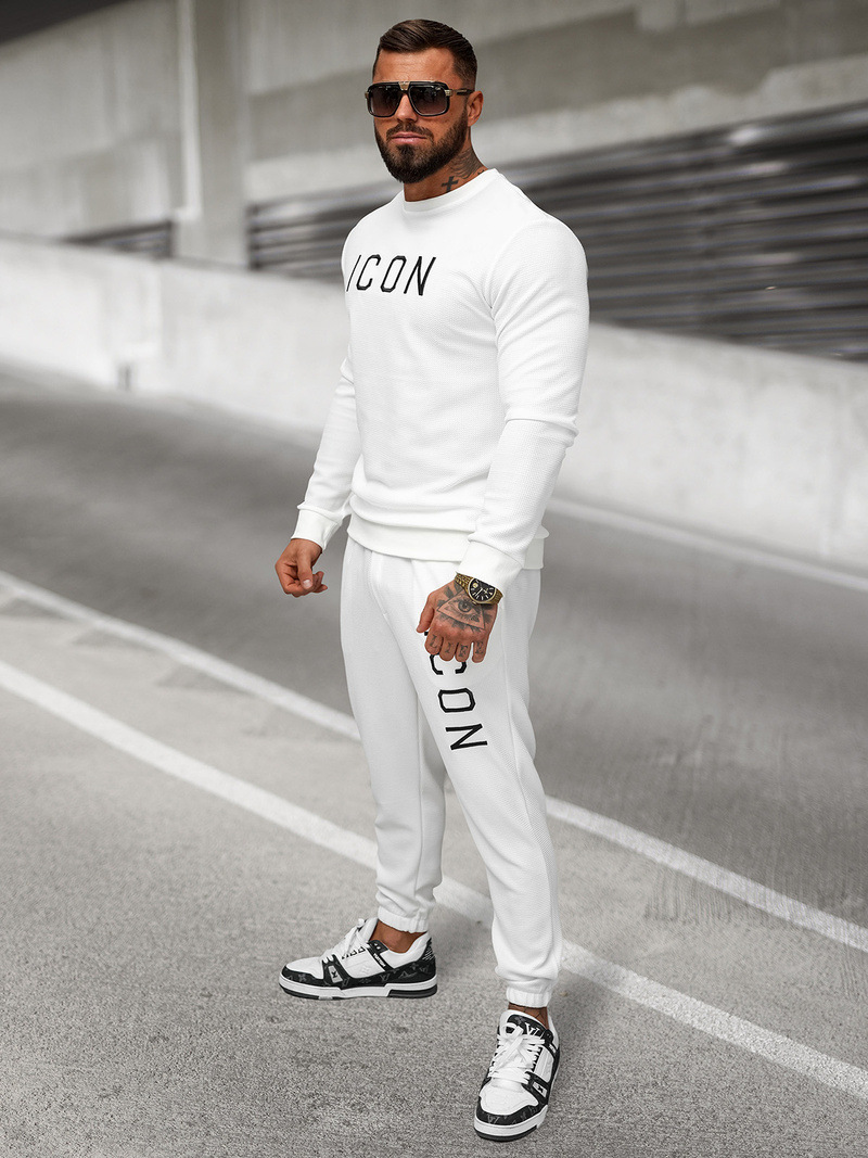 Baltos vyriškos sportinės kelnės OZONEE O/D9125Z