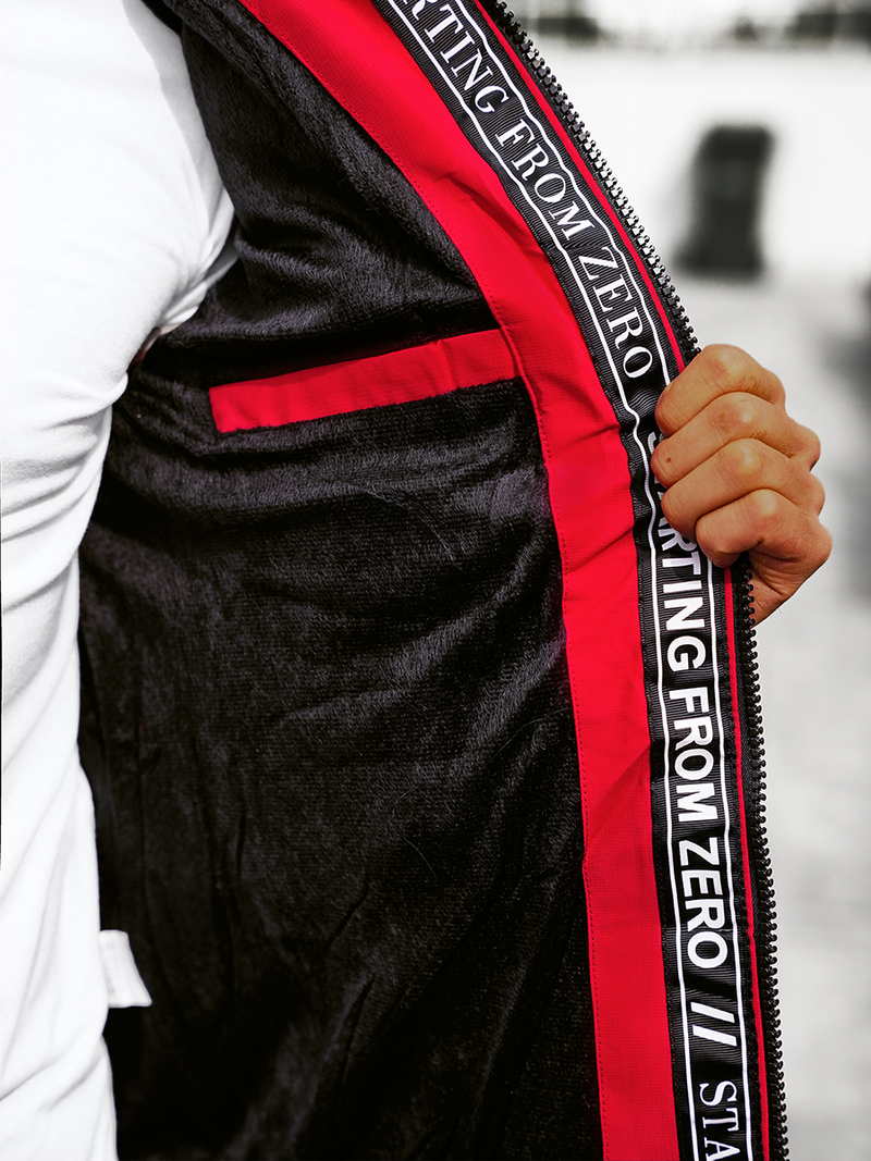 Raudona vyriška striukė OZONEE JS/M8106