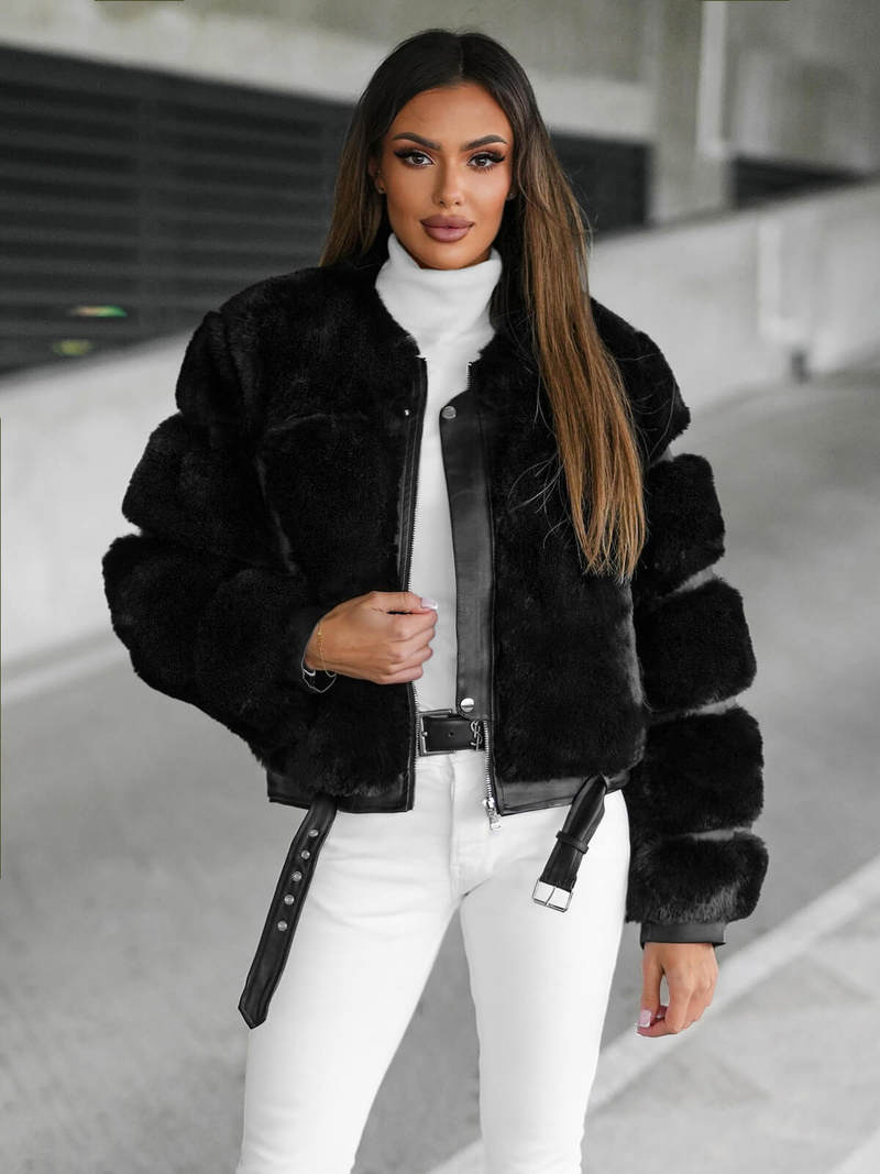 Juoda moteriška striukė OZONEE JS/11Z8080Z