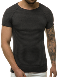 Grafitinė vyriška palaidinė trumpomis rankovėmis OZONEE L/2297