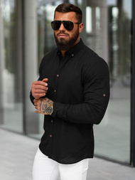 Juoda vyriški marškiniai OZONEE O/V144