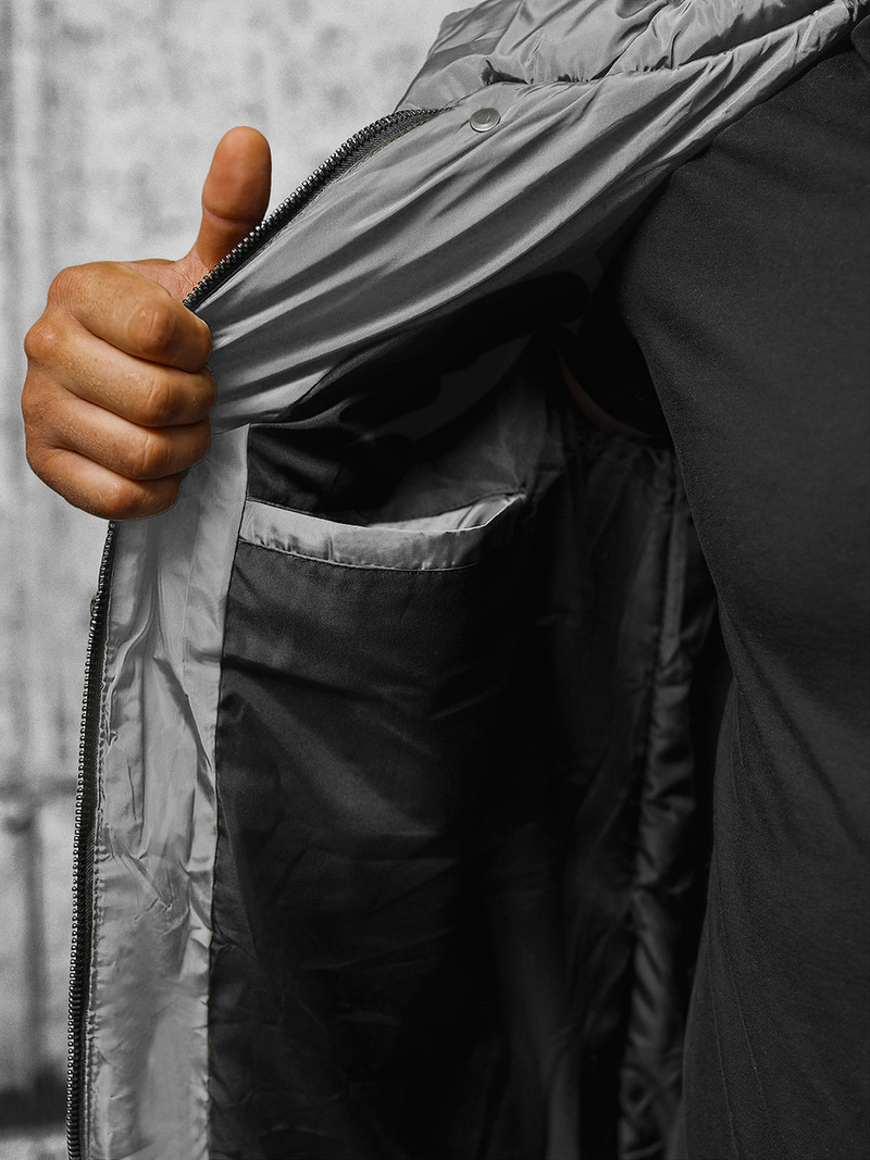 Pilka vyriška žieminė striukė OZONEE O/M799