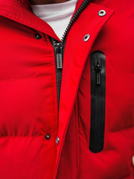 Raudona vyriška žieminė striukė OZONEE O/M798