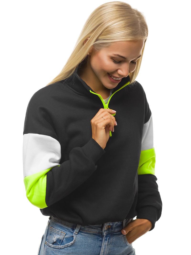 Juodas moteriškas džemperis OZONEE JS/KSW2024