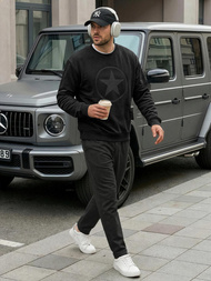 Juodas vyriškas džemperis OZONEE JS/8B1991/3