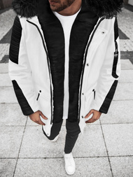 Baltai-juoda vyriška parka striukė OZONEE O/5832/22