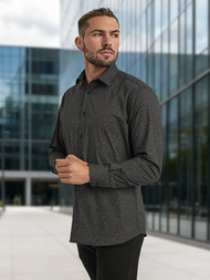 Juodi vyriški marškiniai OZONEE V/V184