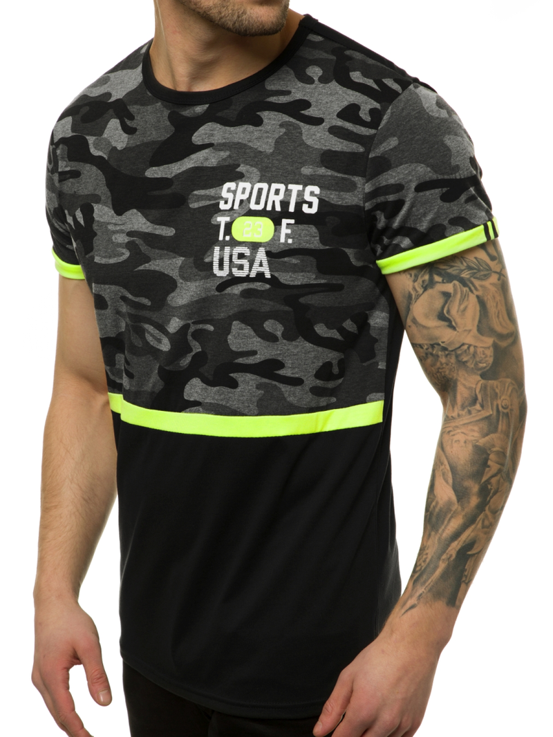 Juodi vyriški marškinėliai OZONEE JS/SS10982