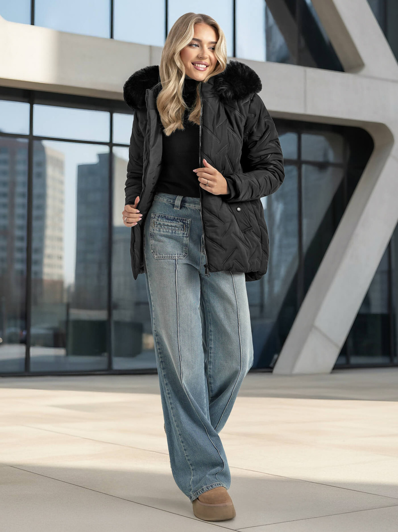 Juoda moteriška striukė OZONEE JS/16M9296/392