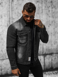 Juodi vyriška džinso striukė OZONEE NB/MJ521N