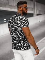 Juodi vyriški marškinėliai OZONEE JS/8T1205/3