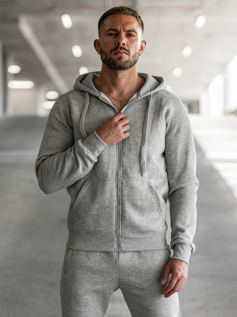 Pilkas vyriškas sportinis kostiumas OZONEE JS/68C10386/2Z